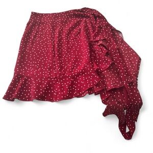 Elegant Red Polka Dot Skirt